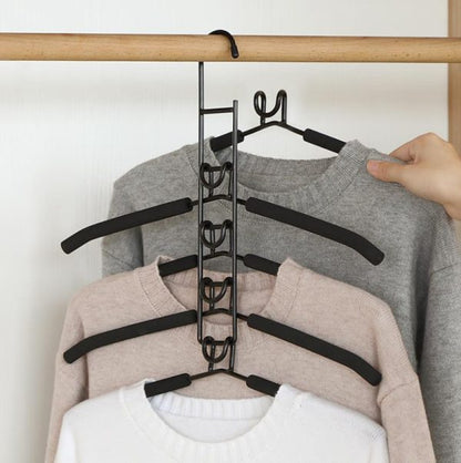 5 In 1 Hangers Space Saving, Heavy Duty Non-slip Hangers With Padded Foam, Closet Organizer Multipurpose Hanger Organizer