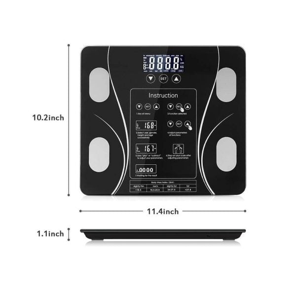 Digital Bathroom Body Weight Scales With Body Tape Measure, Smart Bluetooth Usb Charging Scale For Bmi And Weight Loss (random Color)