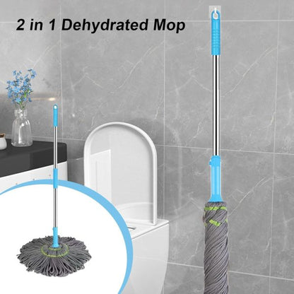 xtendable Twist Mop Fine Fiber Floor Mop – 2-in-1 Rotatable Adjustable Mop