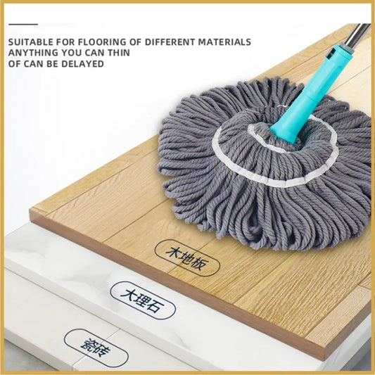 xtendable Twist Mop Fine Fiber Floor Mop – 2-in-1 Rotatable Adjustable Mop