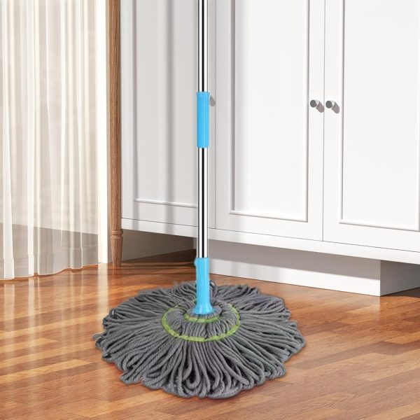 xtendable Twist Mop Fine Fiber Floor Mop – 2-in-1 Rotatable Adjustable Mop