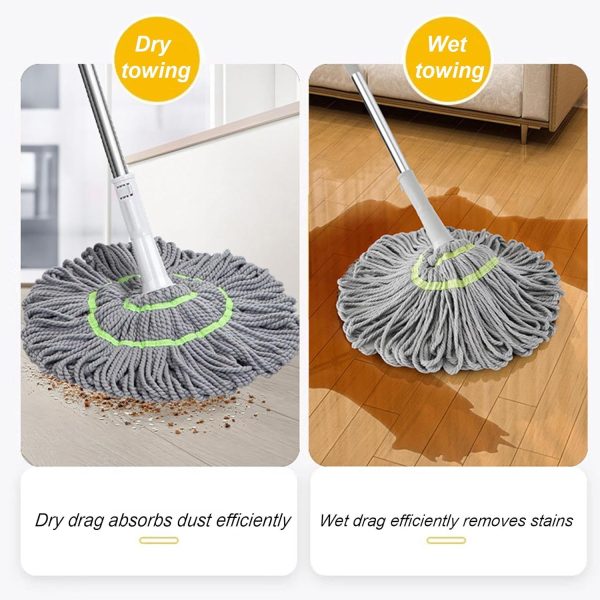 xtendable Twist Mop Fine Fiber Floor Mop – 2-in-1 Rotatable Adjustable Mop