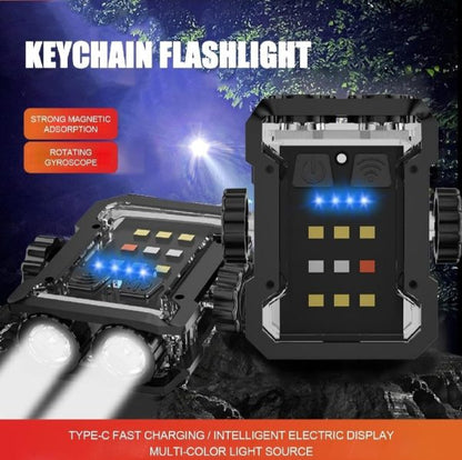 Magnetic Mini Edc Flashlight 1000 Lumens Keychain Flashlights 8 Modes Pocket Flash Light