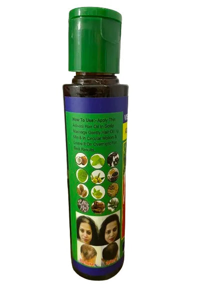 (pack Of 2) Adivasi Hair Oil 120 Ml + Adivasi Hair Shampoo 200ml (without Box) Original